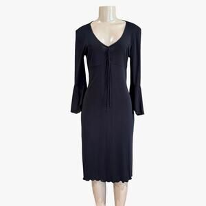 Vintage Womens Black Babydoll Dress Y2K Vampire Romantic Whimsigoth Witchy Large